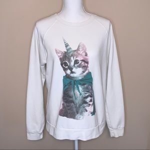 Forever 21 Unicorn Cat Crew Neck Sweatshirt